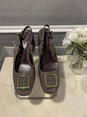 Tory Burch Georgia Patent-Leather Slingback Pumps